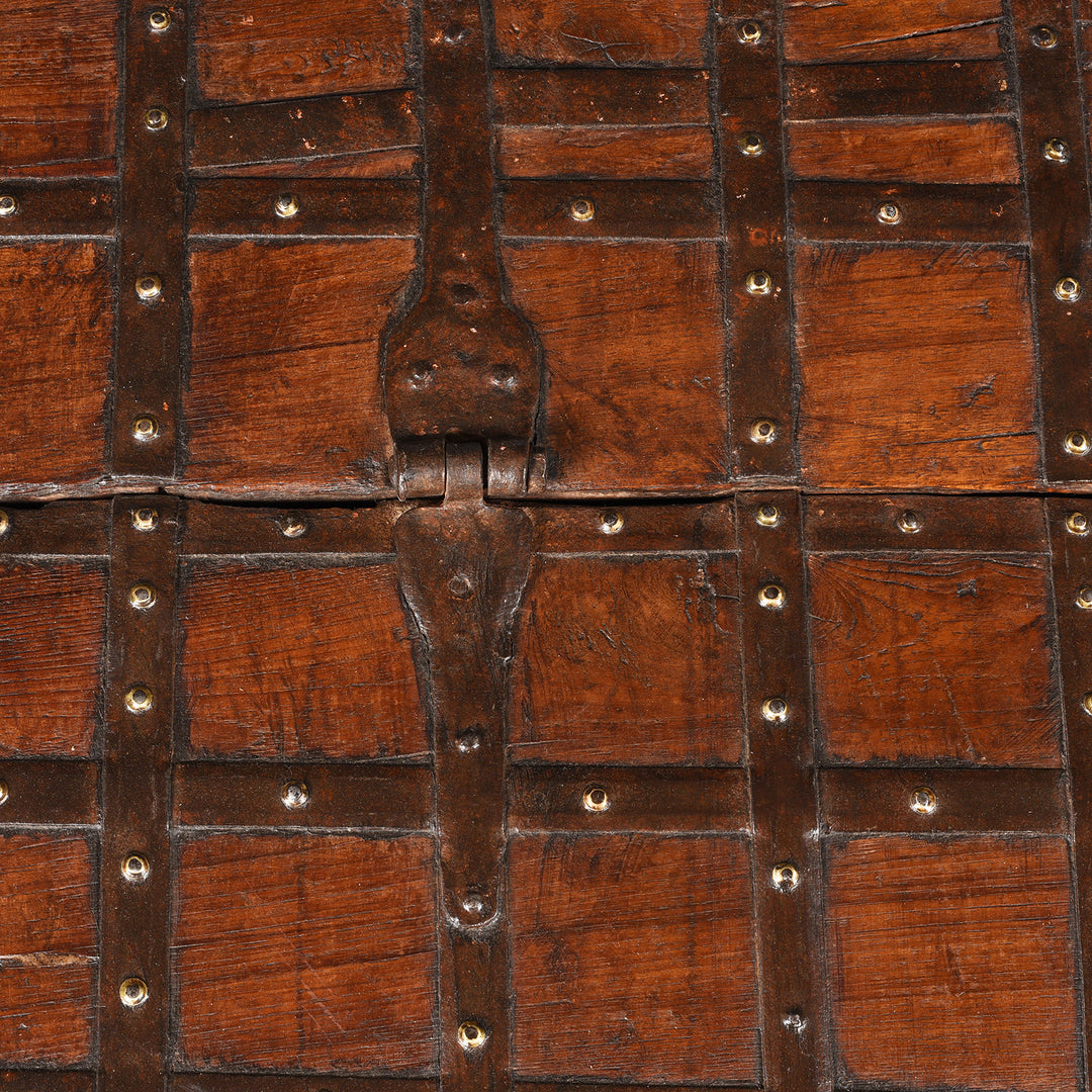 Hinge Detail From Antique Iron Bound Indian Chest From Gujarat - 19thC | Indigo Antiques