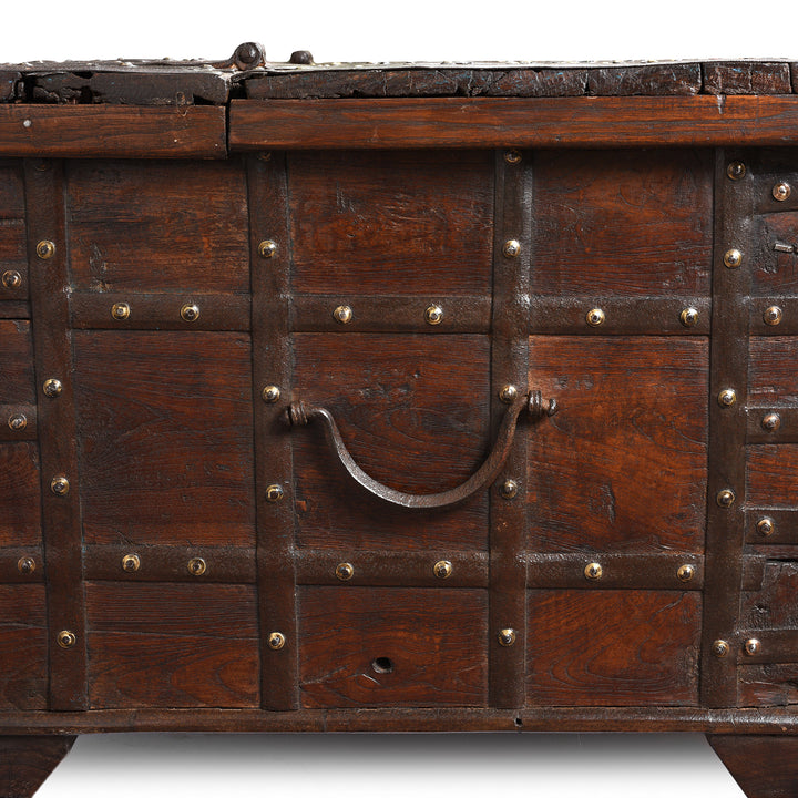 Handle Detail From Antique Iron Bound Indian Chest From Gujarat - 19thC | Indigo Antiques