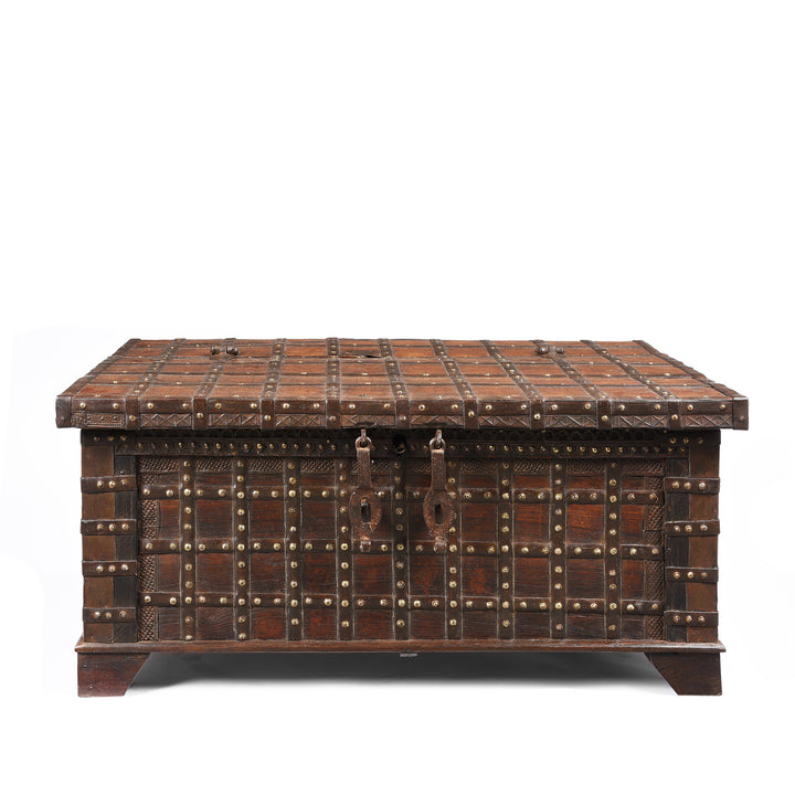 Antique Iron Bound Indian Chest From Gujarat - 19thC | Indigo Antiques