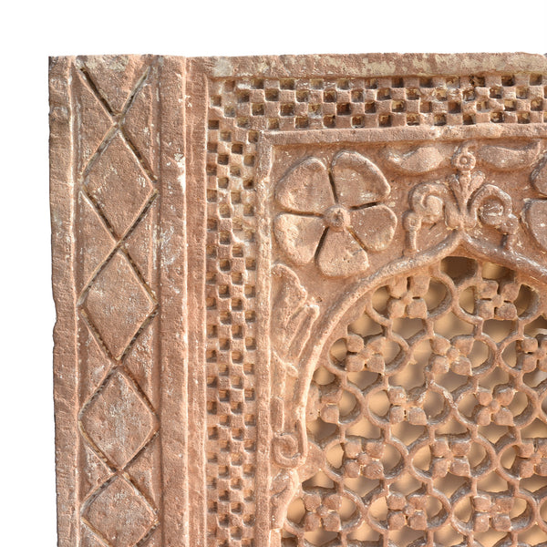 Old Stone Jali Panel From Rajasthan - 18thC