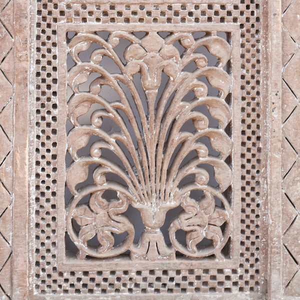 Old Carved Indian Stone Jali Panel From Rajasthan - 18thC