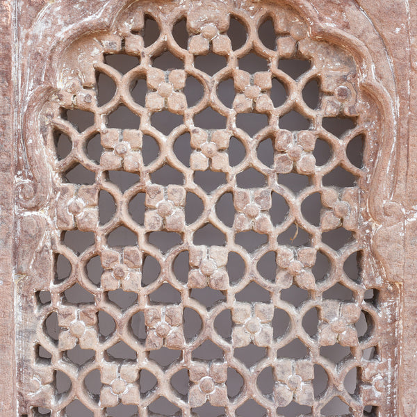 Old Carved Indian Stone Jali Panel From Rajasthan - 18thC