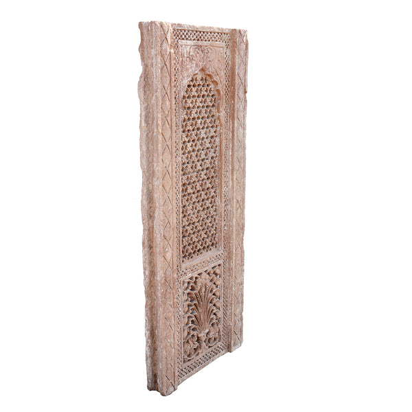 Old Carved Indian Stone Jali Panel From Rajasthan - 18thC