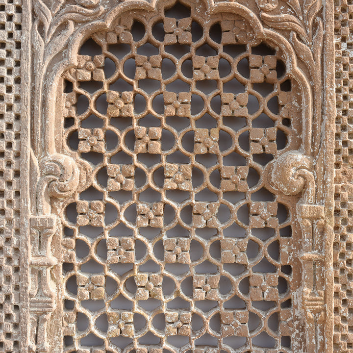 Detail From Old Carved Indian Stone Jali Panel From Rajasthan - 19thC | Indigo Antiques
