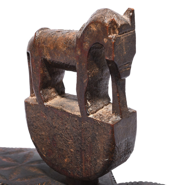 Carved Teak Tika Box From Rajasthan - Ca 1920