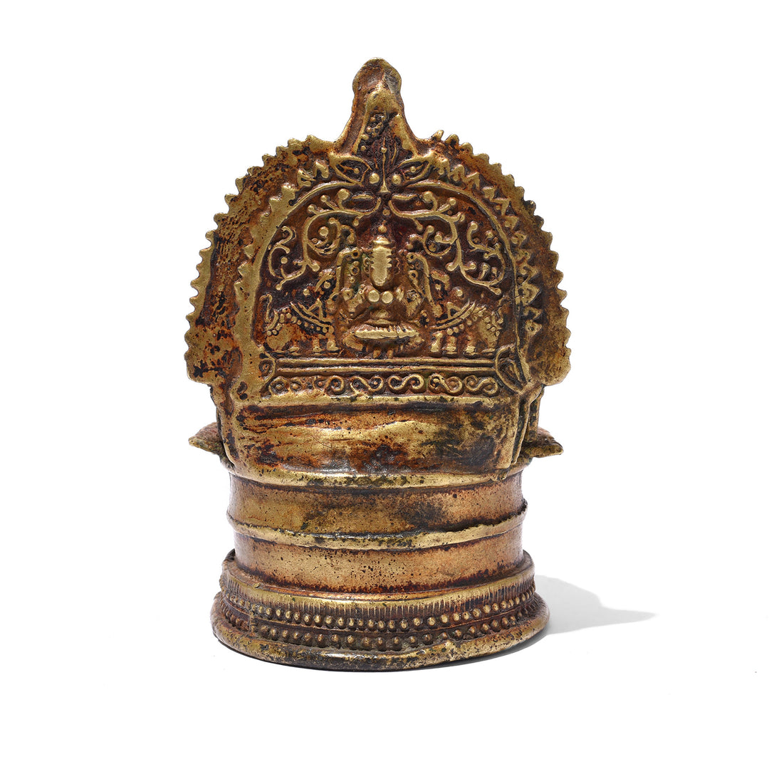 Back Of Antique Bronze Deepa Lakshmi Votive Lamp From Tamil Nadu - 19th Century | INDIGO ANTIQUES