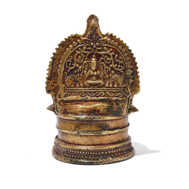 Back Of Antique Bronze Deepa Lakshmi Votive Lamp From Tamil Nadu - 19th Century | INDIGO ANTIQUES