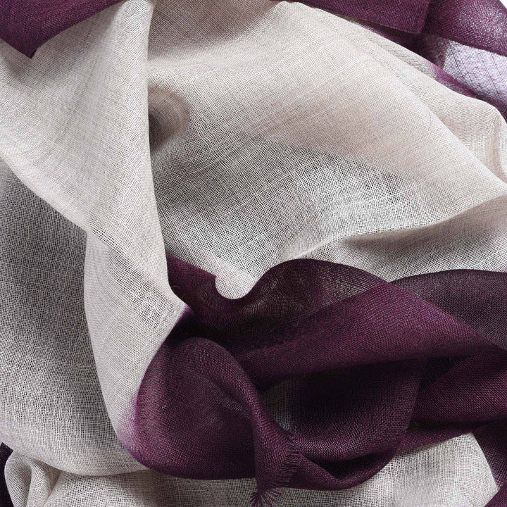 Detail From Plum Trim Fine Wool and Silk Scarf - Various Colours | Indigo Antiques