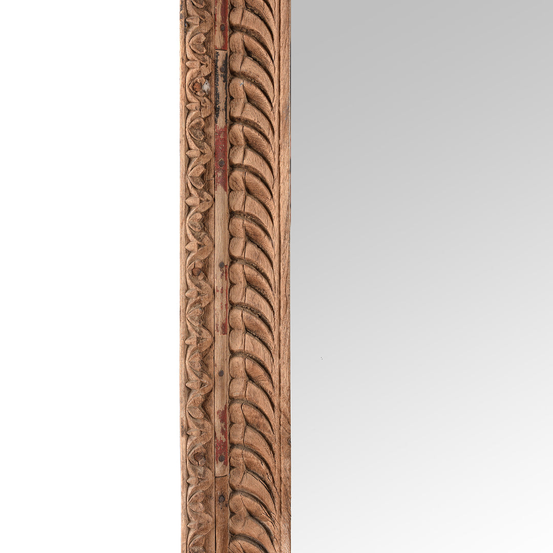Carving Detail From Antique Indian Window Mirror From Shekhawati - 19th Century | Indigo Antiques