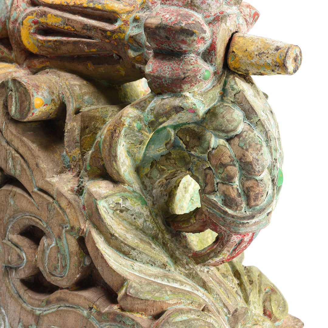 Antique Carved & Painted Teak Corbel From Maharashtra - 19th Century | Indigo Antiques