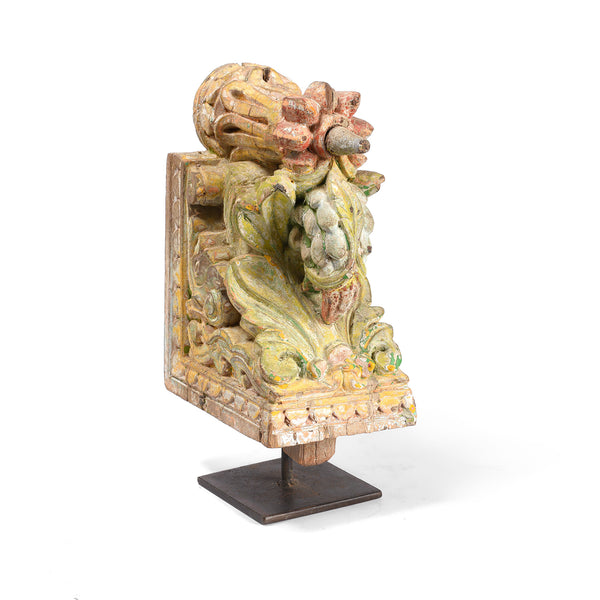 Painted Corbel From Maharashtra - 19th Century