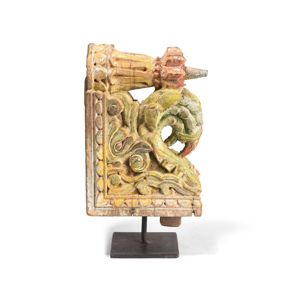 Painted Corbel From Maharashtra - 19th Century