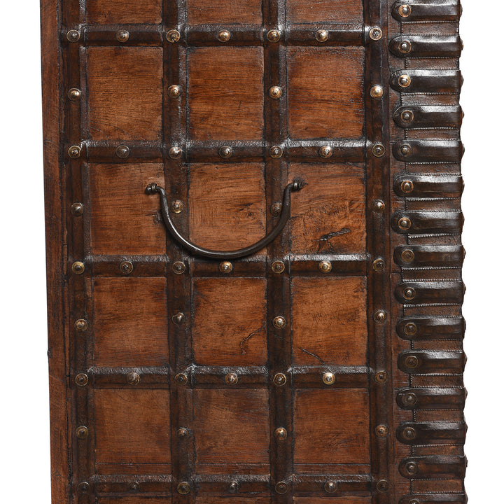 Handle Detail From Antique Brass Bound Indian 'Pithara' Chest From Gujarat - 18th Century | Indigo Antiques