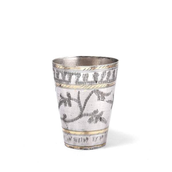 Vintage Lassi Cup - Nickel Plated Brass - Early 20th Century