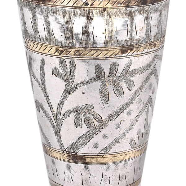 Vintage Lassi Cup - Nickel Plated Brass - Early 20th Century
