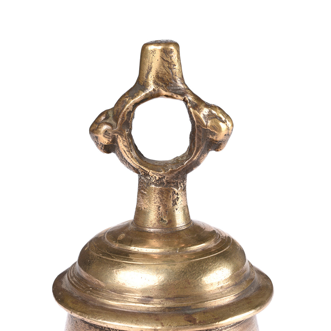 Detail Fro Old Bronze Puja Bell From South India - Ca 1920 | Indigo Antiques