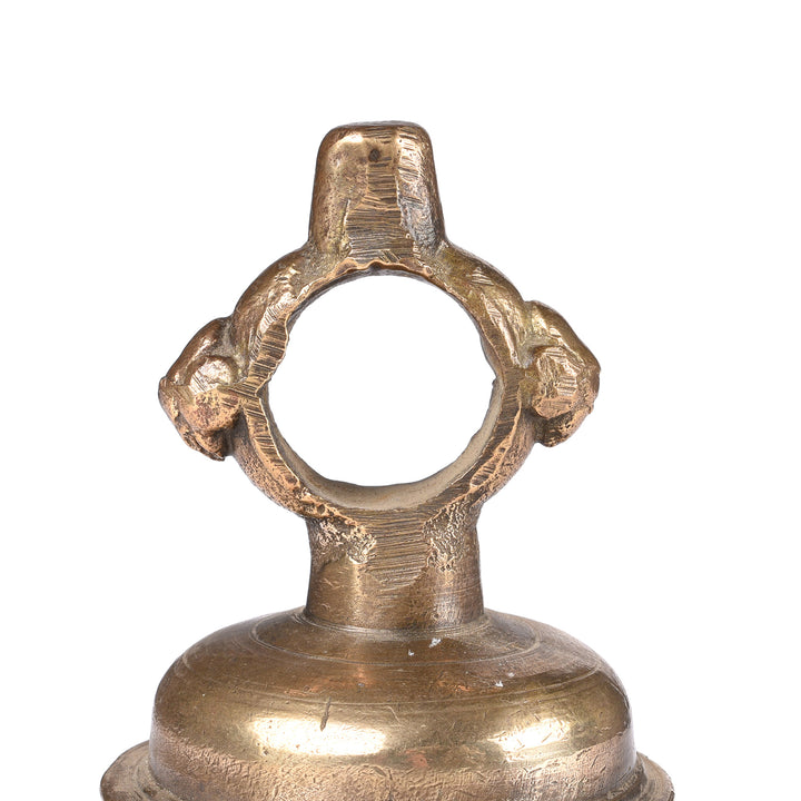 Antique Old Brass Puja Bell From Lucknow - Ca 1920 | Indigo Antiques