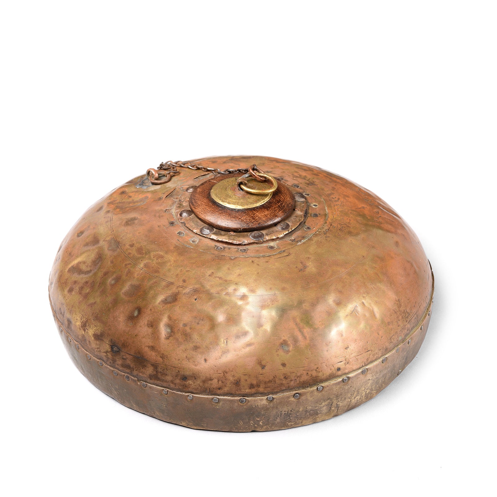 Brass & Teak Indian Tobacco Pot From Rajasthan - 19thC | Indigo Antiques