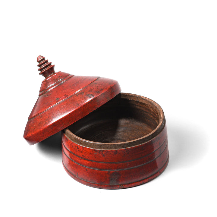 Red Lacquer Pot From Uttar Pradesh - Early 20thC | Indigo Antiques