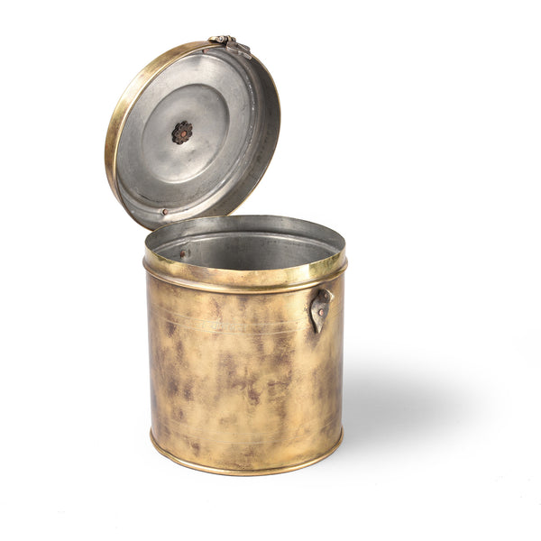 Vintage Indian Brass Food Caddy From Bombay - Ca 1920