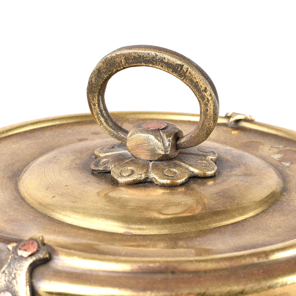 Vintage Indian Brass Food Caddy From Bombay - Ca 1920