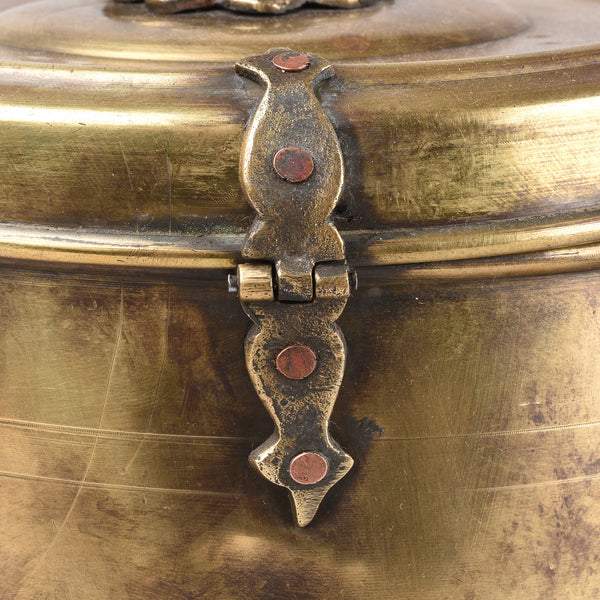 Vintage Indian Brass Food Caddy From Bombay - Ca 1920