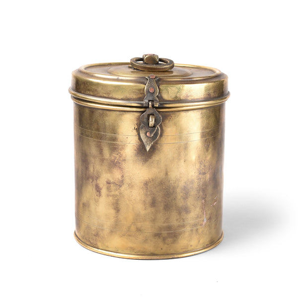 Vintage Indian Brass Food Caddy From Bombay - Ca 1920