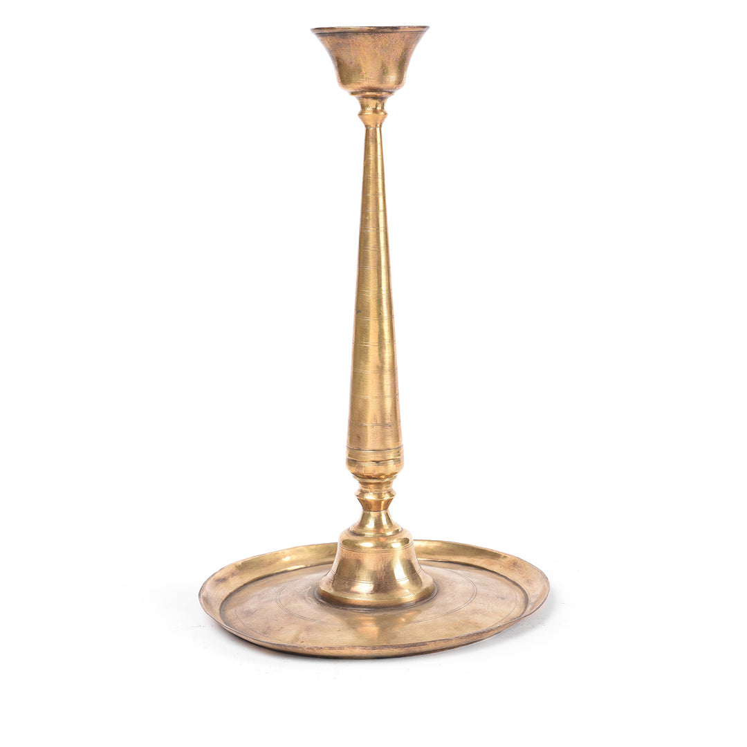 Indian Brass Candlestick From Rajasthan - 19thC | Indigo Antiques