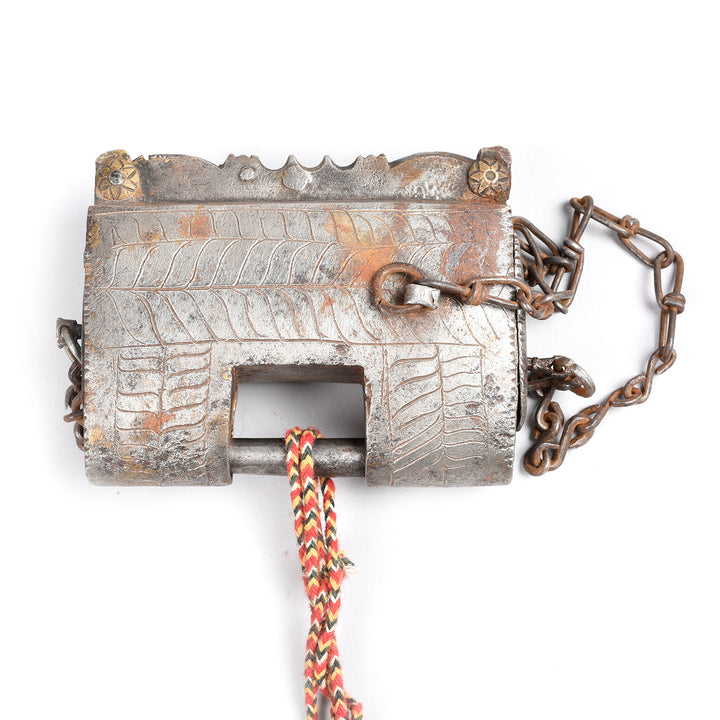Original Indian Iron Padlock With Key - 18thC | Indigo Antiques