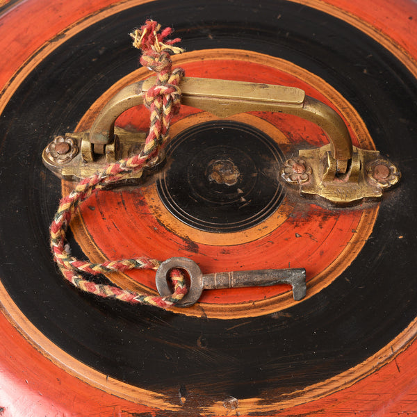 Lacquer Turban Box From Rajasthan - 19thC