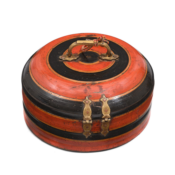Lacquer Turban Box From Rajasthan - 19thC