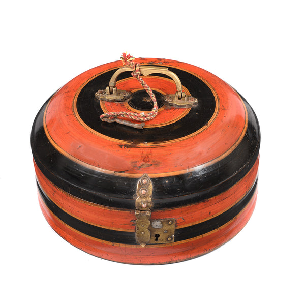 Lacquer Turban Box From Rajasthan - 19thC