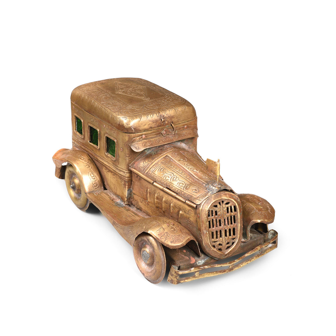Vintage Brass Car Paan Box - Ca 1910 | Indigo Antiques