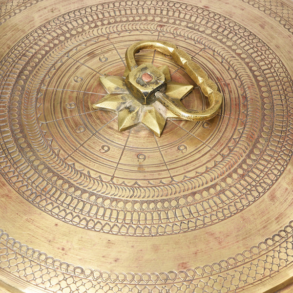 Large Indian Brass Chapati Box - 19thC