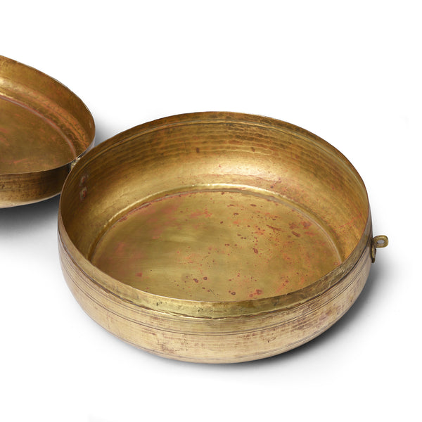 Large Indian Brass Chapati Box - 19thC