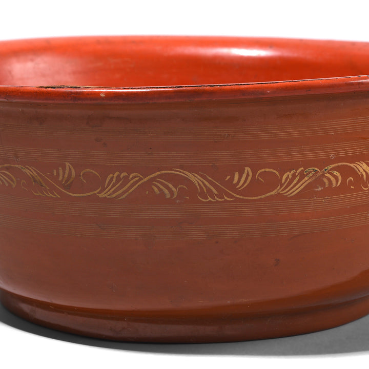 Antique Burmese Red Lacquer Bowl - Ca 1920 | Indigo Antiques