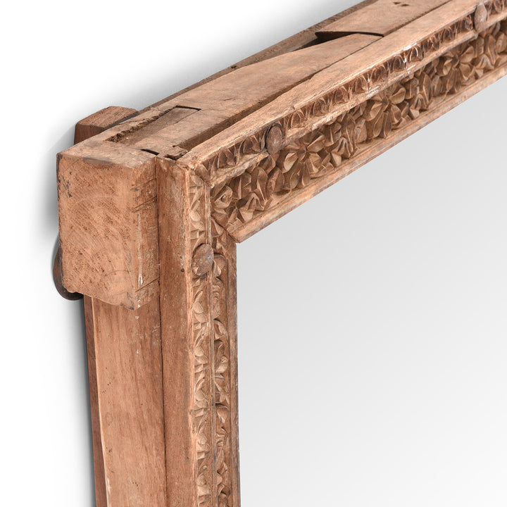 Depth Detail From Antique Indian Window Mirror From Shekhawati - 19th Century | Indigo Antiques