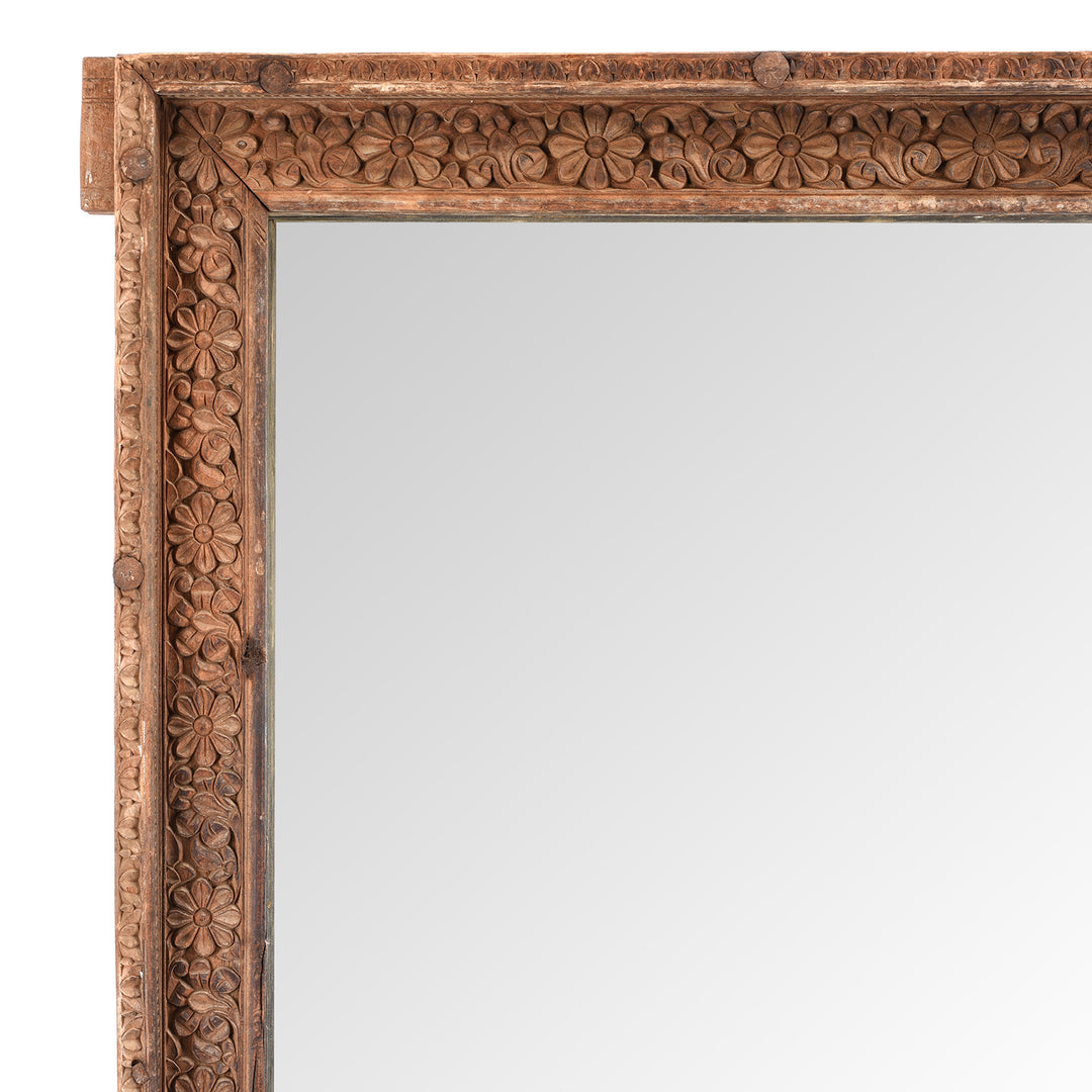 Corner Detail From Antique Indian Window Mirror From Shekhawati - 19th Century | Indigo Antiques