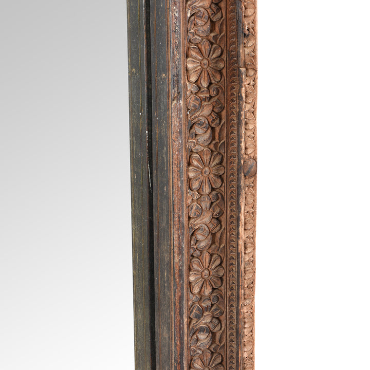 Carving Detail From Antique Indian Window Mirror From Shekhawati - 19th Century | Indigo Antiques