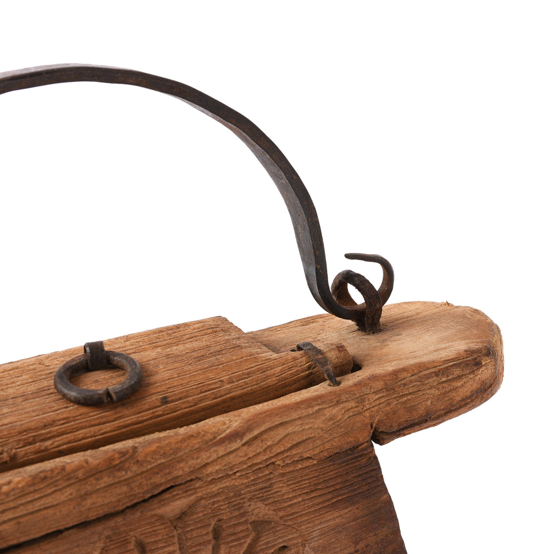 Detail From Antique Indian Teak Ghee Pot From Rajasthan - 19th Century | Indigo Antiques