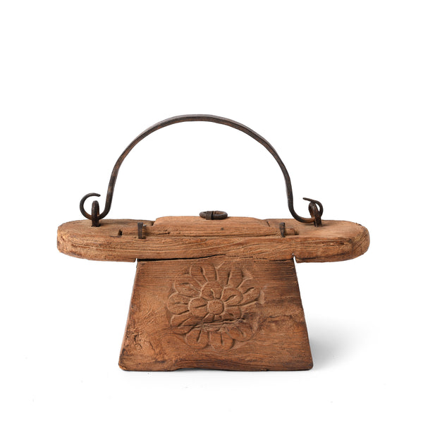 Indian Teak Ghee Pot From Rajasthan - 19thC Indian Teak Ghee Pot From Rajasthan - 19thC