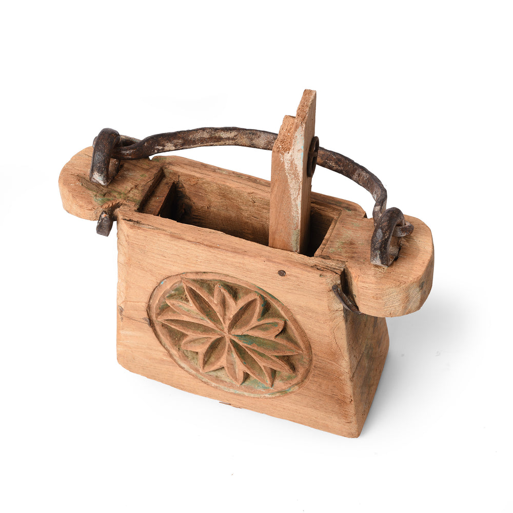 Antique Indian Teak Ghee Pot From Rajasthan - 19thC | Indigo Antiques