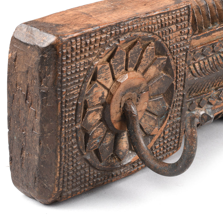 Hook Detail From 3 Coat Hook Rail From Kerala - Early 20th Century | Indigo Antiques