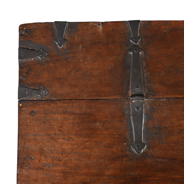 Detail From Antique Carved Roheda Wood Dowry Chest From Rajasthan - 19th Century | Indigo Antiques