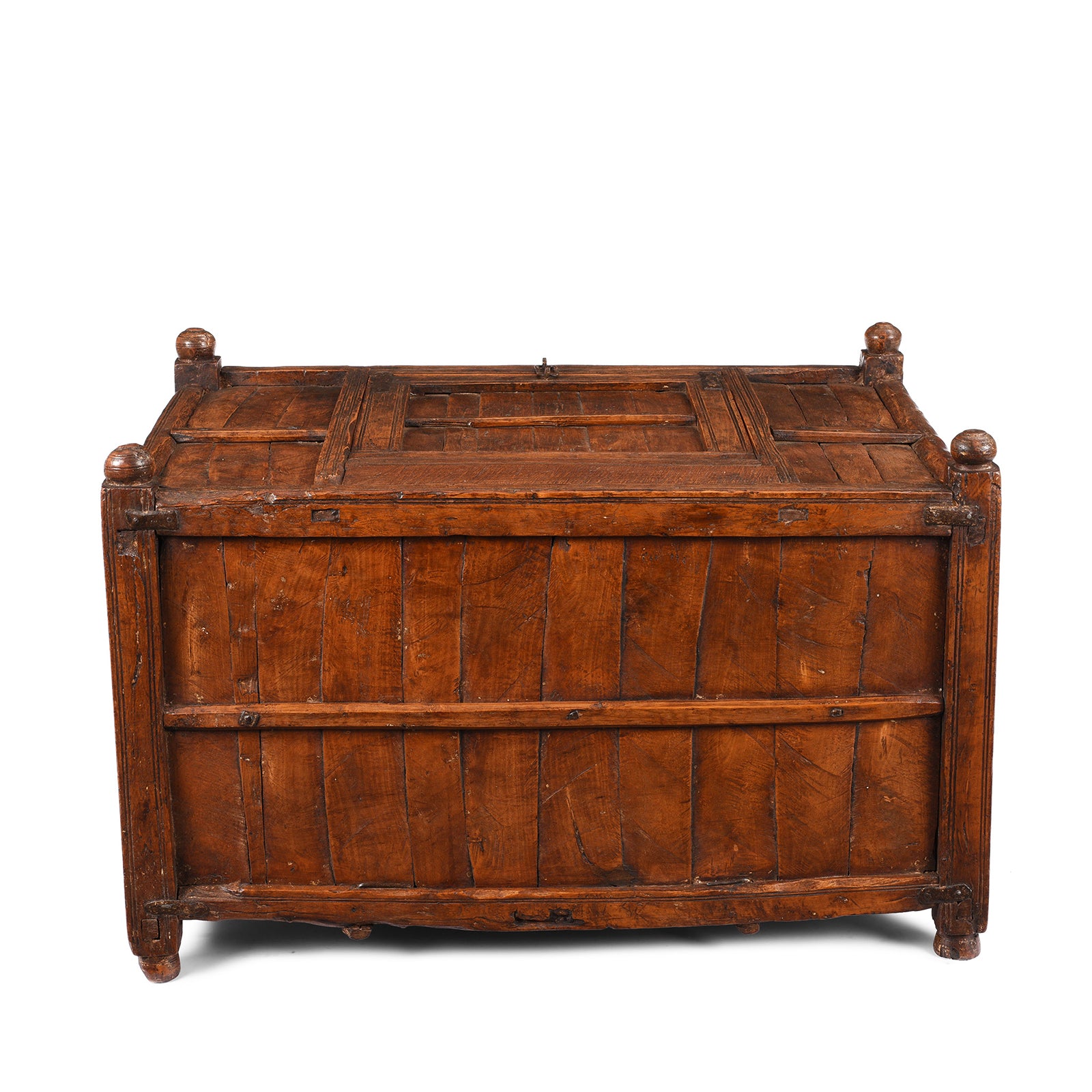 Back Of Antique Indian Stick Box Chest From Rajasthan - 19th Century | Indigo Antiques