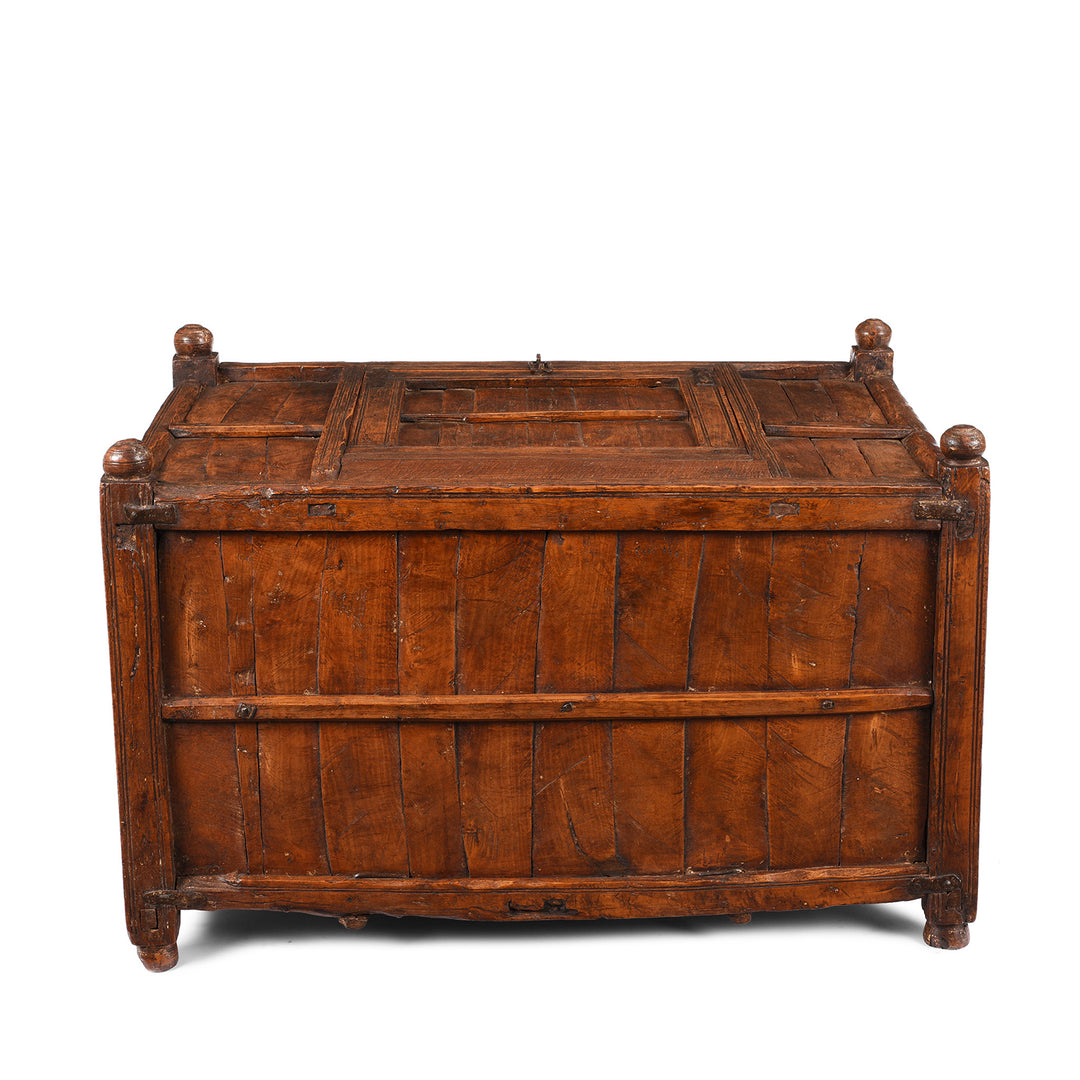 Back Of Antique Indian Stick Box Chest From Rajasthan - 19th Century | Indigo Antiques