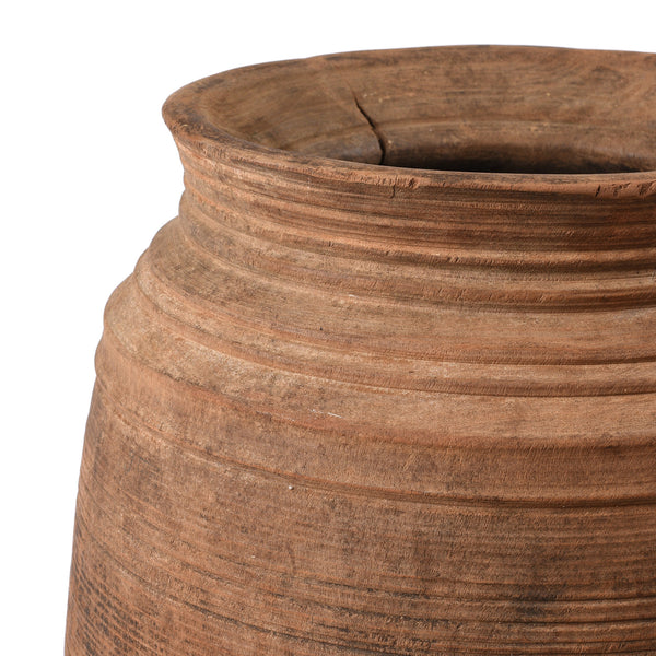 Old Cedar Milk Pot From Himachal Pradesh - 19th Century
