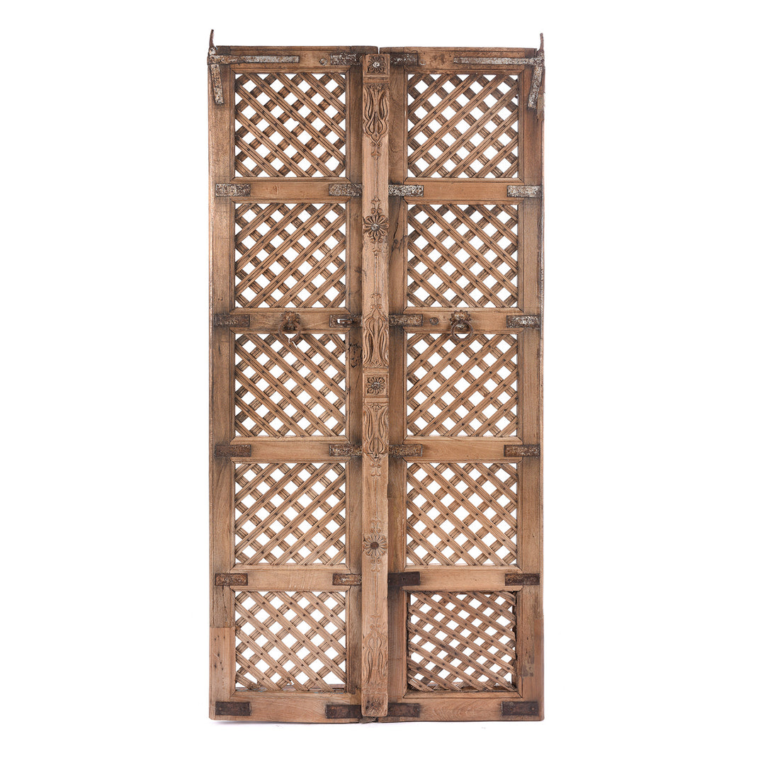 Antique Carved Teak Jali Doors From Bikaner - 19th Century | INDIGO ANTIQUES