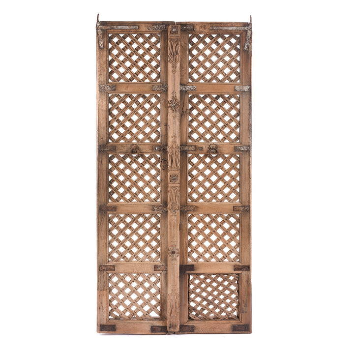 Antique Carved Teak Jali Doors From Bikaner - 19th Century | INDIGO ANTIQUES