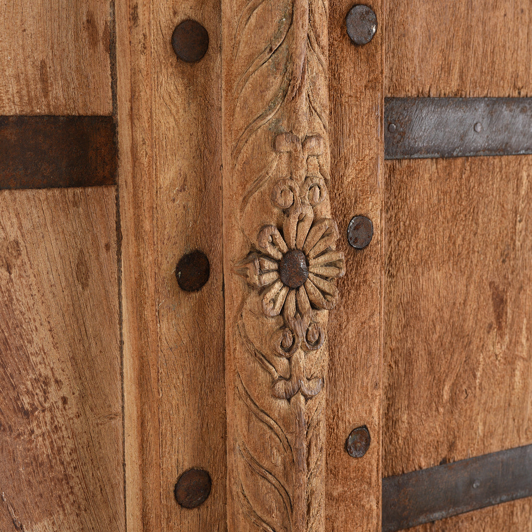 Carving Detail from Antique Bleached Indian Doors From Bikaner - 19th Century | INDIGO ANTIQUES